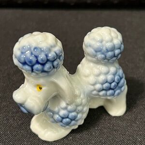 $5 CLEARANCE!!!  Vintage Blue and White Ceramic Poodle Figurine